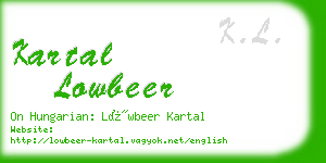 kartal lowbeer business card